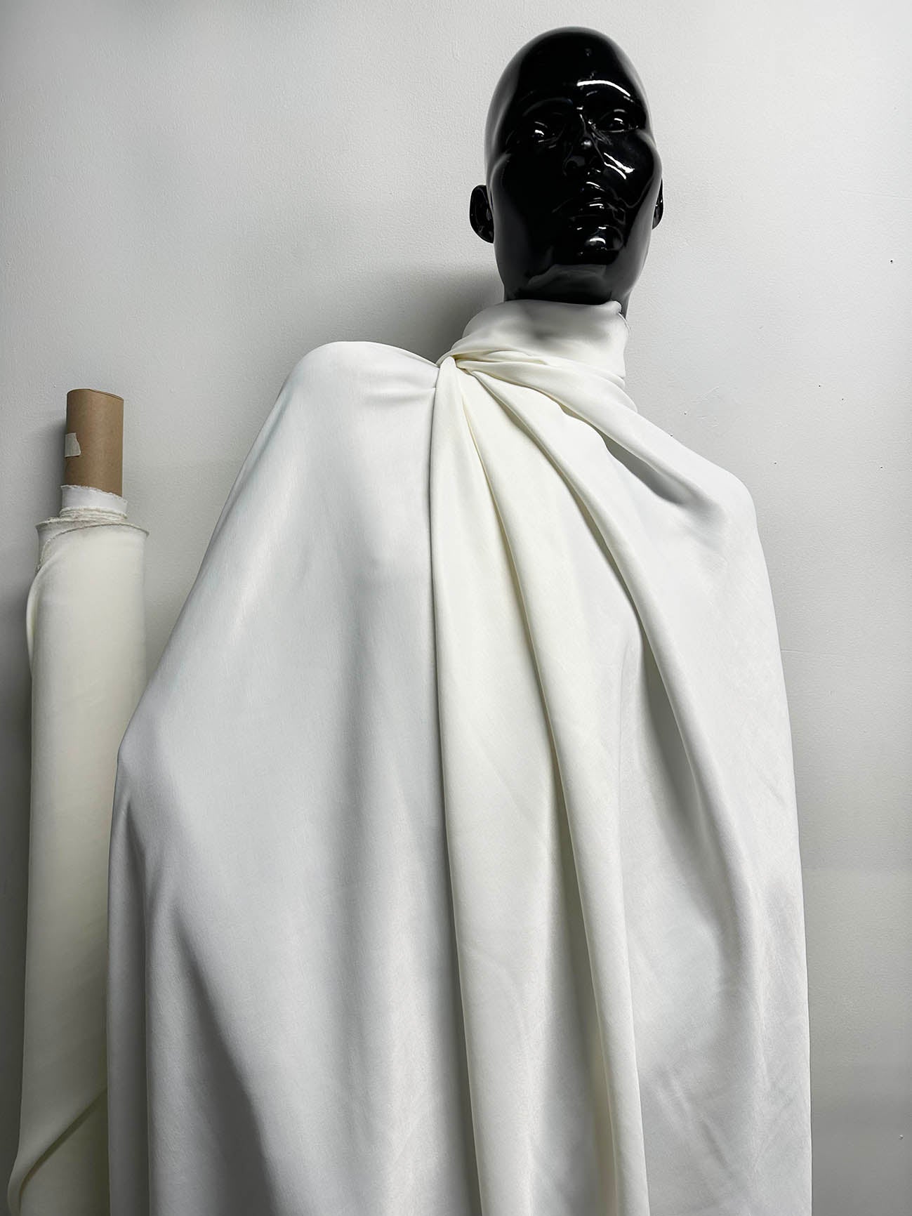 Extra Nice Off White Sateen Rayon Extra Body - L'Etoffe Fabrics LLC