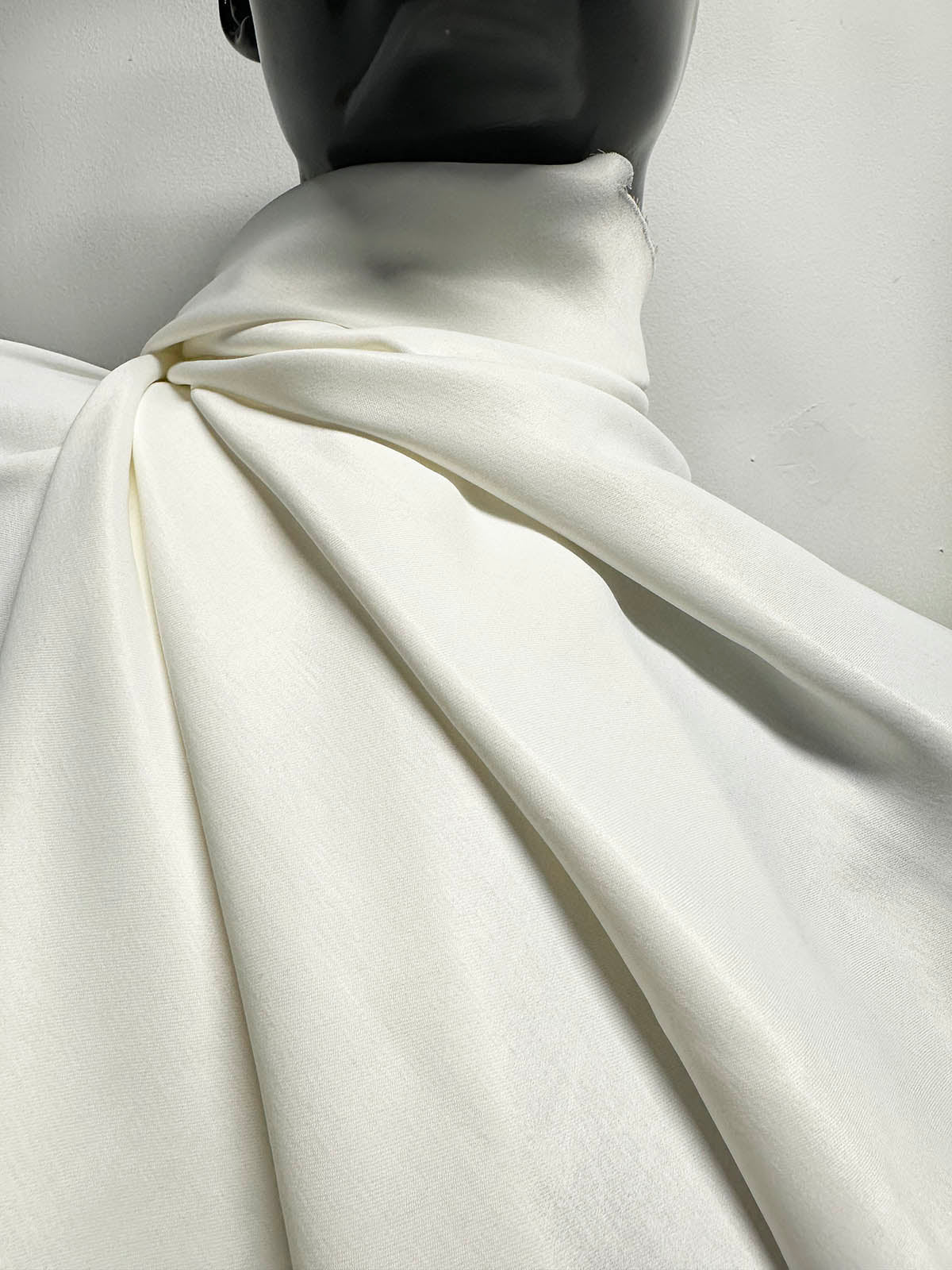 Extra Nice Off White Sateen Rayon Extra Body - L'Etoffe Fabrics LLC