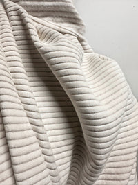 Extra Wide Wale Flax Stripe Soft Drape Corduroy - L'Etoffe Fabrics LLC