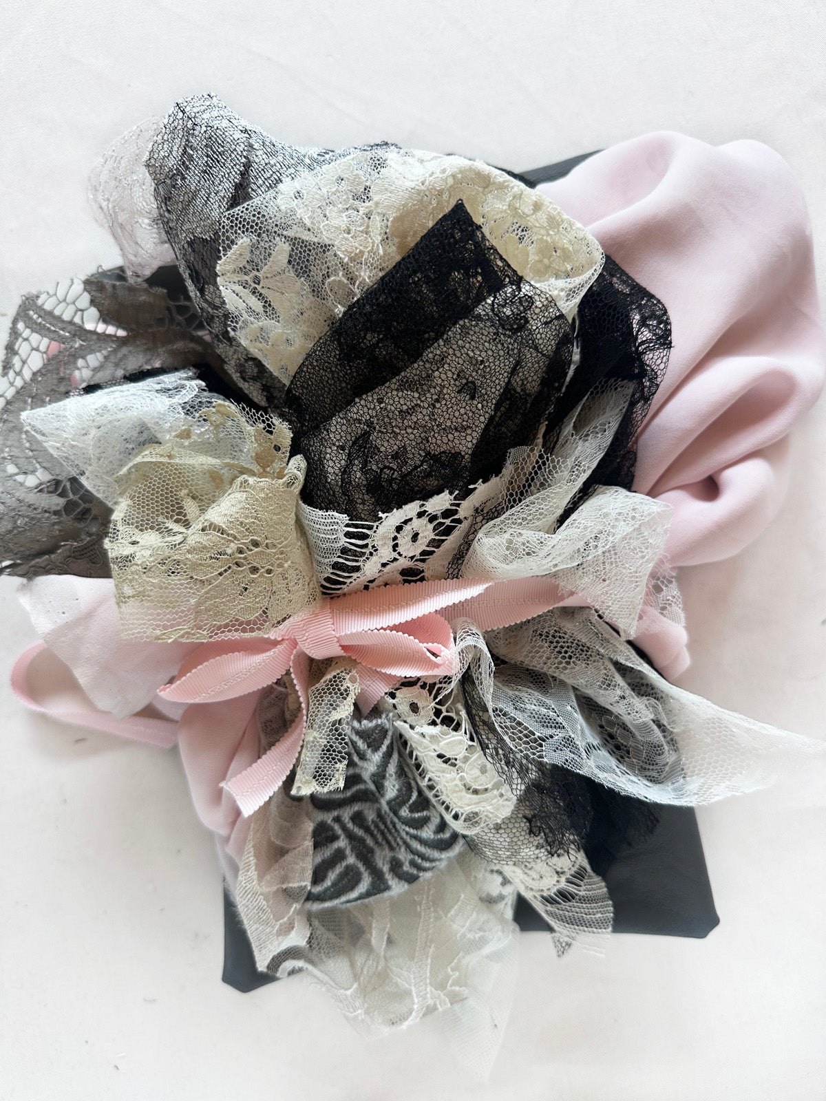 Fem Leather, Lace, Silk Chiffon Bundle - L'Etoffe Fabrics LLC