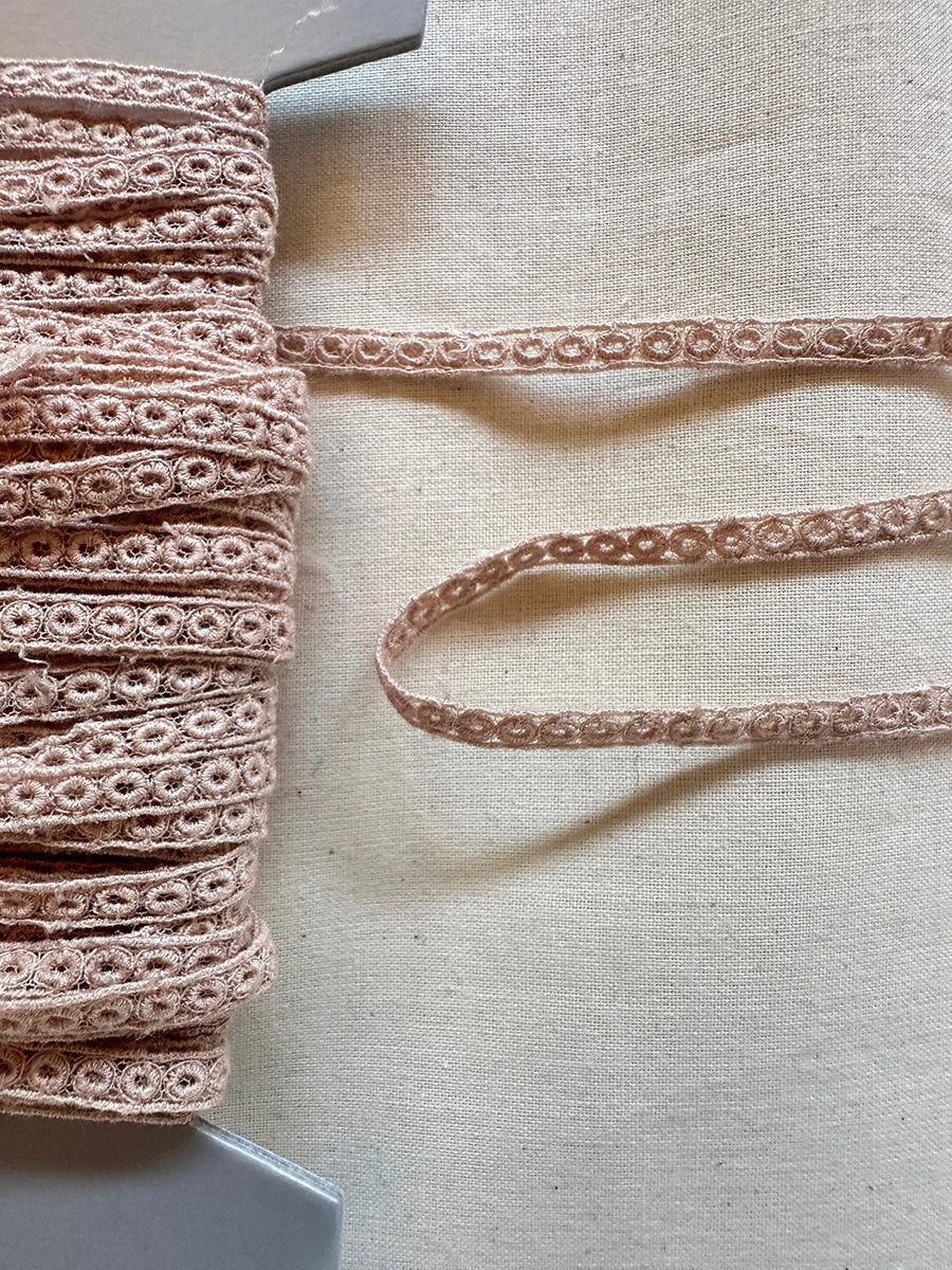 Fine Embroidered Lace Lace Trim Beige - L'Etoffe Fabrics LLC