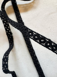 Fine Embroidered Lace Lace Trim Black - L'Etoffe Fabrics LLC