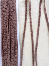 Fine Embroidered Lace Trim - Dusty Rose - L'Etoffe Fabrics LLC
