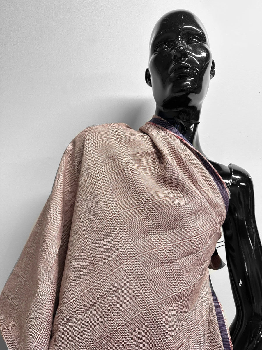 Fine Italian Linen Glenplaid Suiting - L'Etoffe Fabrics LLC