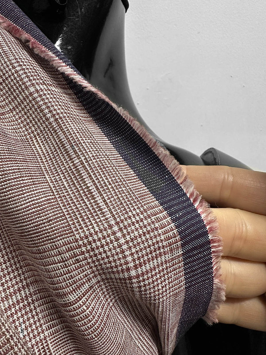 Fine Italian Linen Glenplaid Suiting - L'Etoffe Fabrics LLC