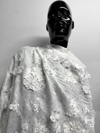 Floral Hydrangea Embroidered Linen Gauze - L'Etoffe Fabrics LLC