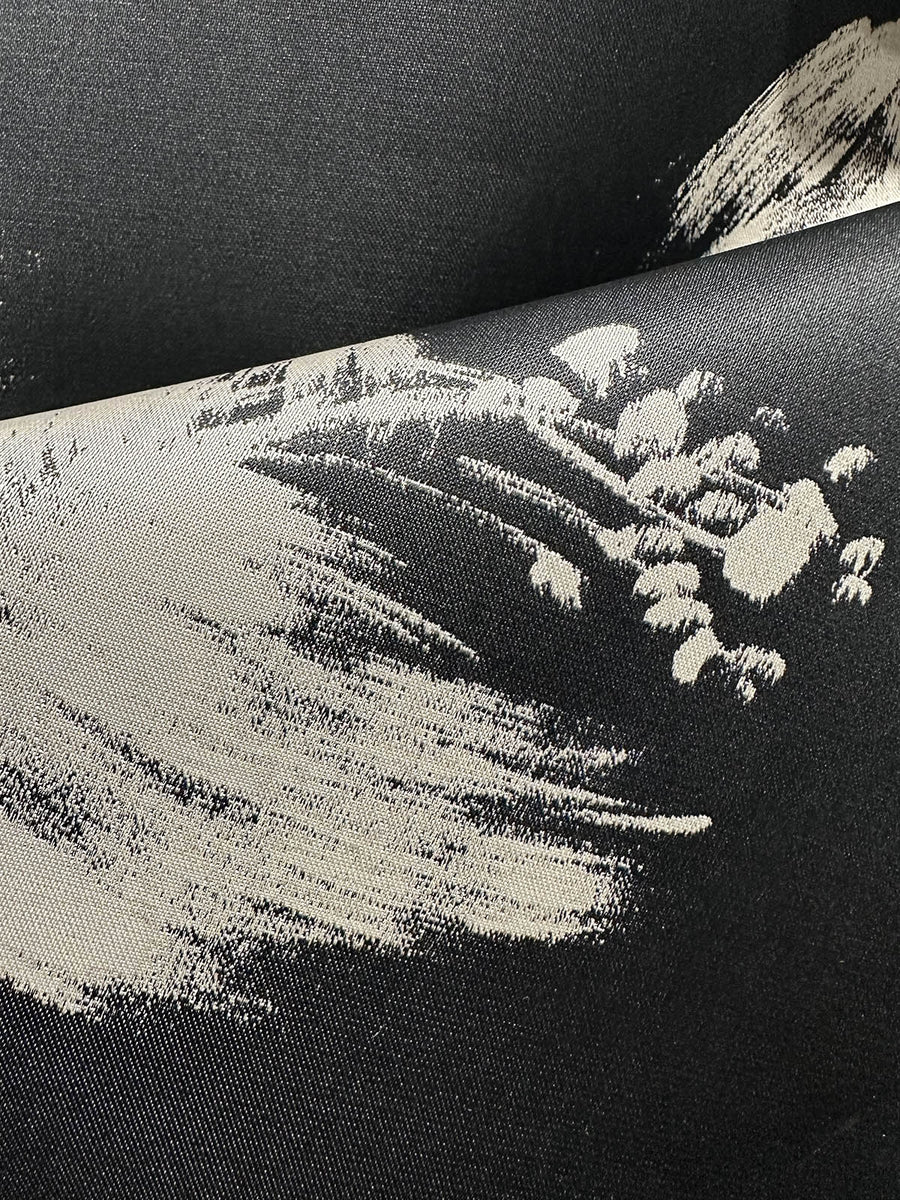 Floral Jacquard Raincoat Fabric - Smoke - L'Etoffe Fabrics LLC