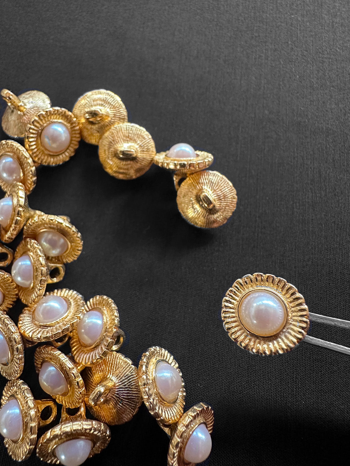 Pearl Floral Gold Shank Buttons