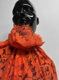 French Orange Red Cotton Lace - L'Etoffe Fabrics LLC