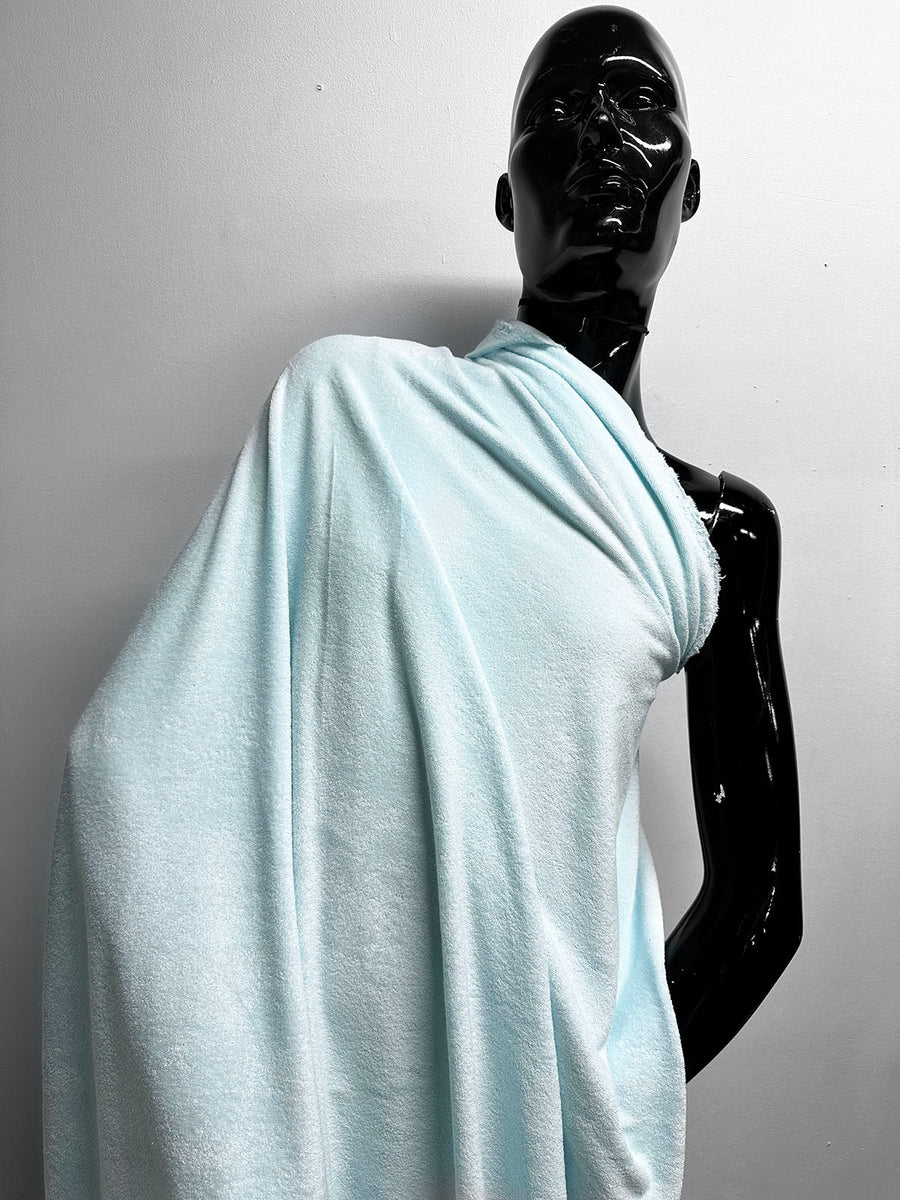 French Terry Track Suit Jersey in Water - L'Etoffe Fabrics LLC