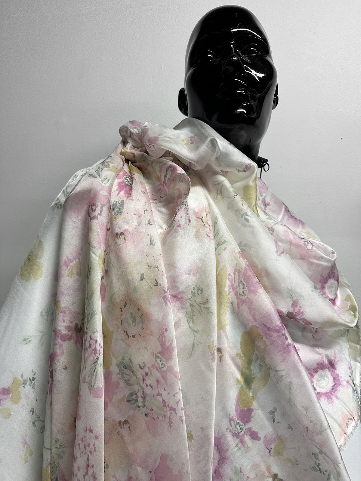 floral silk fabric for dresses Exotic Paisley Floral Printed Silk-Cotton Mikado - Deep Hunter Green/Smoky Peach/Wine Purple