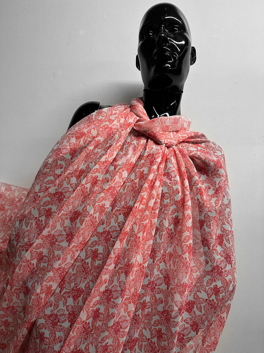 Garden Party Hydrangea Silk Georgette - L'Etoffe Fabrics LLC