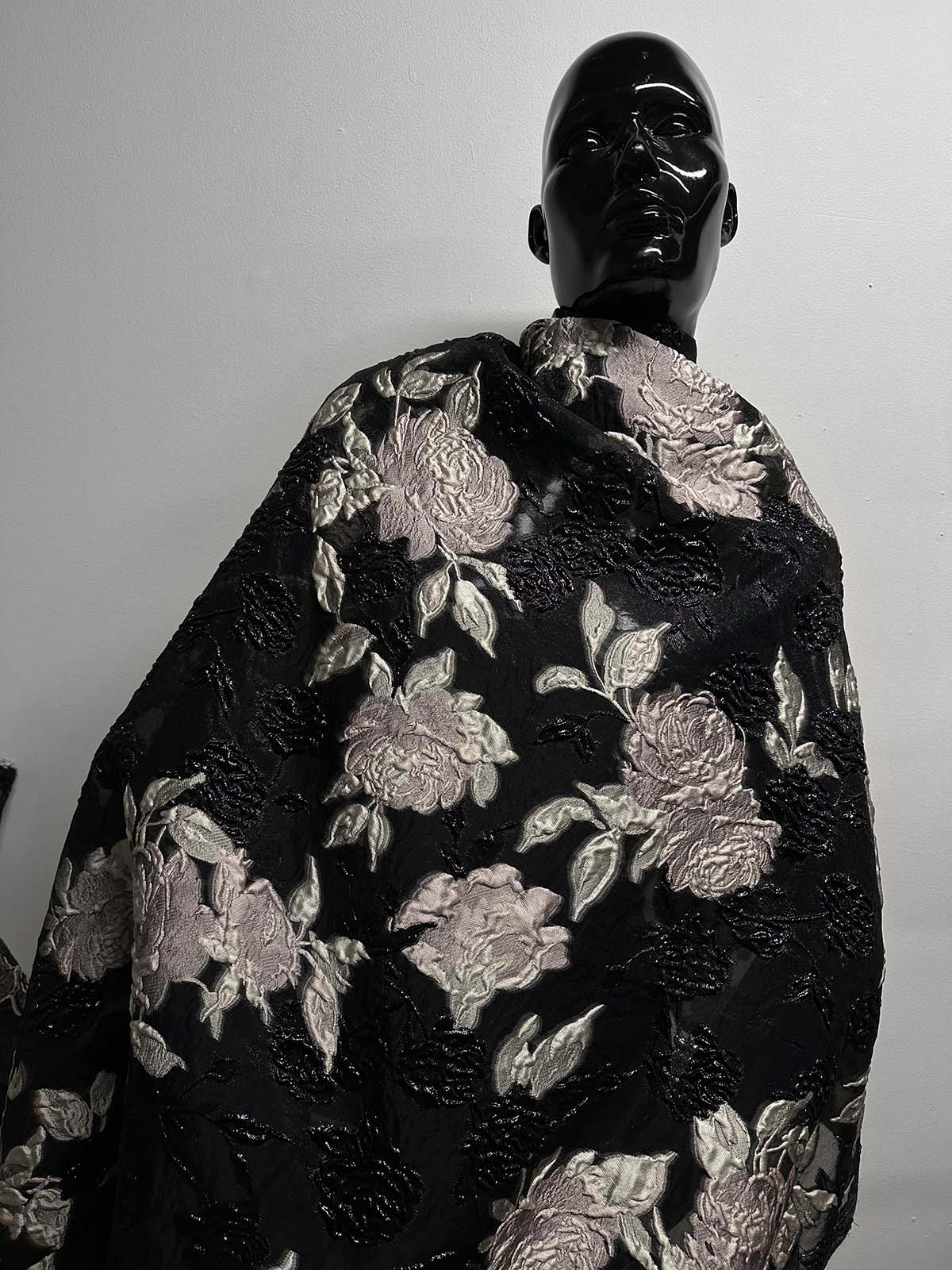 Goutarel France Silk Rose Brocade - L'Etoffe Fabrics LLC