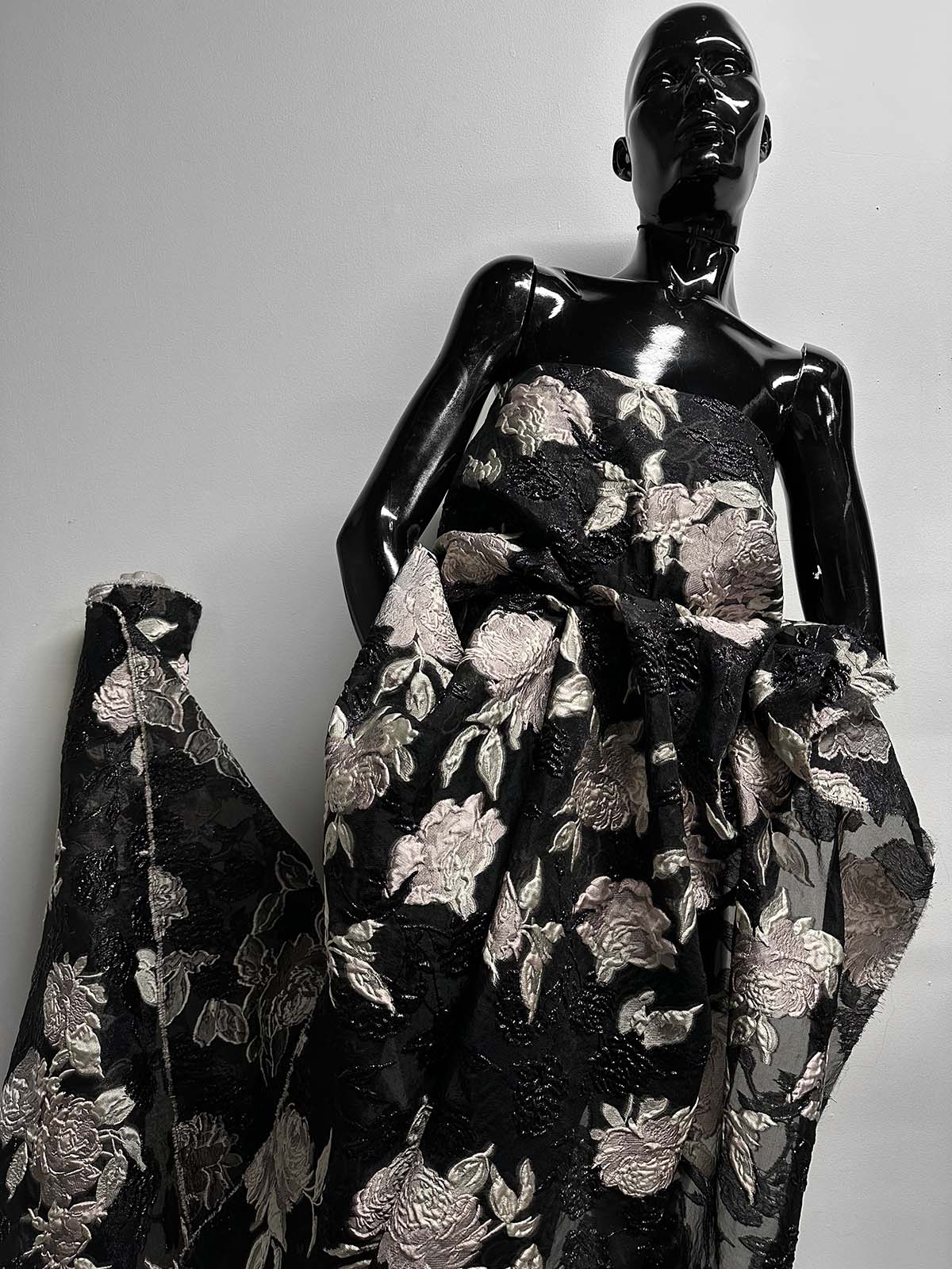 Goutarel France Silk Rose Brocade - L'Etoffe Fabrics LLC