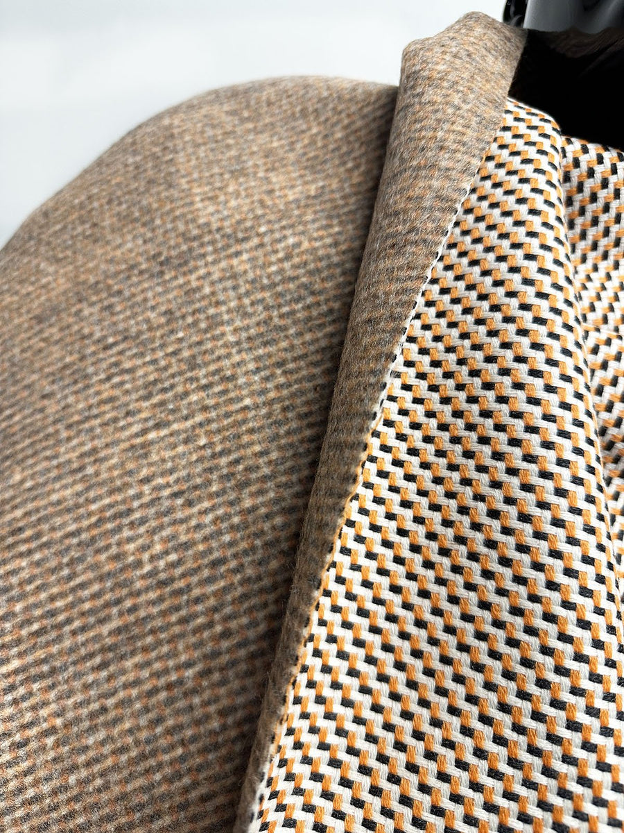 Graphic Double Faced Wool Felted Coating - L'Etoffe Fabrics LLC