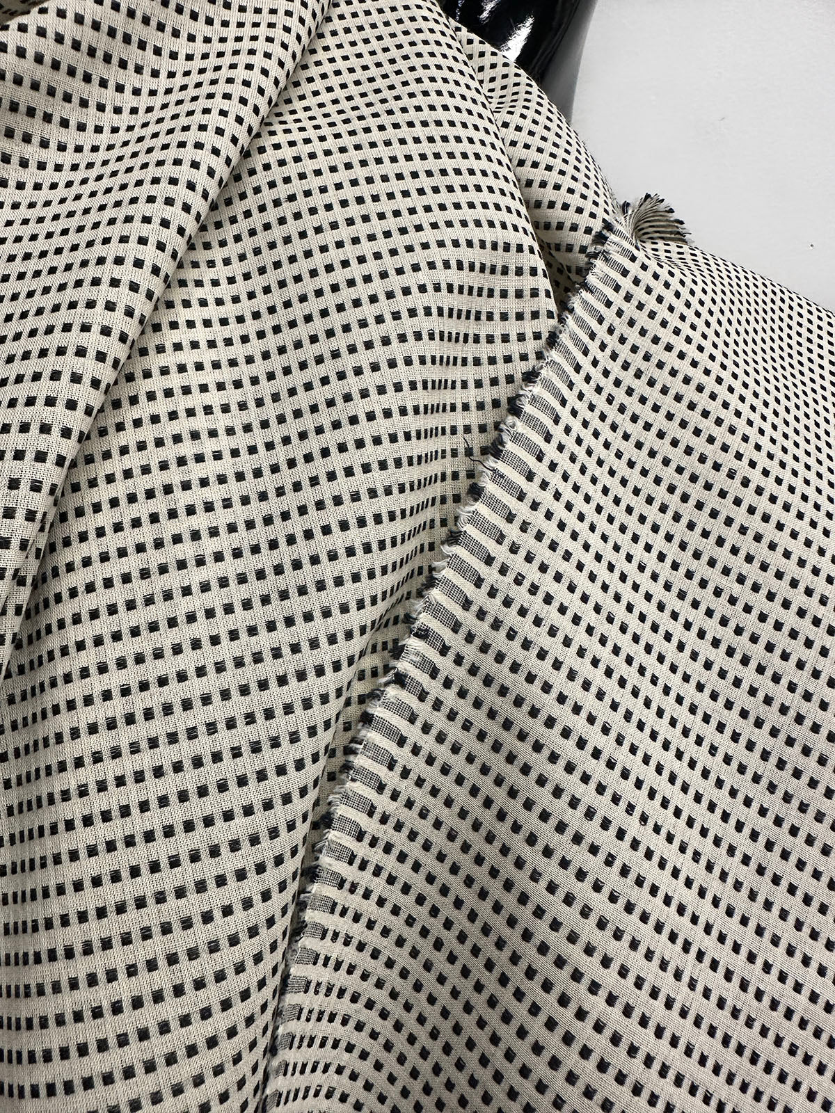 Graphic Seed Stitch Cotton Shirting - L'Etoffe Fabrics LLC
