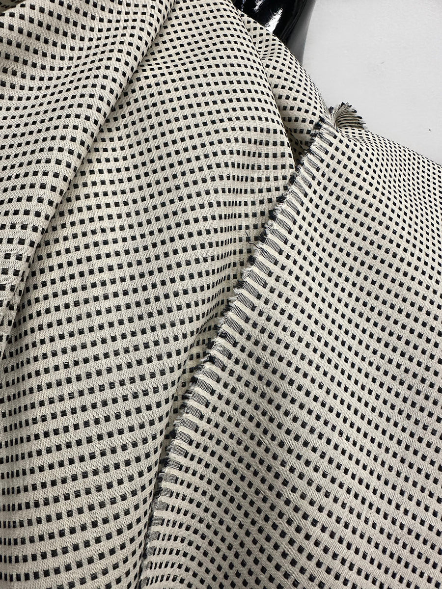 Graphic Seed Stitch Cotton Shirting - L'Etoffe Fabrics LLC