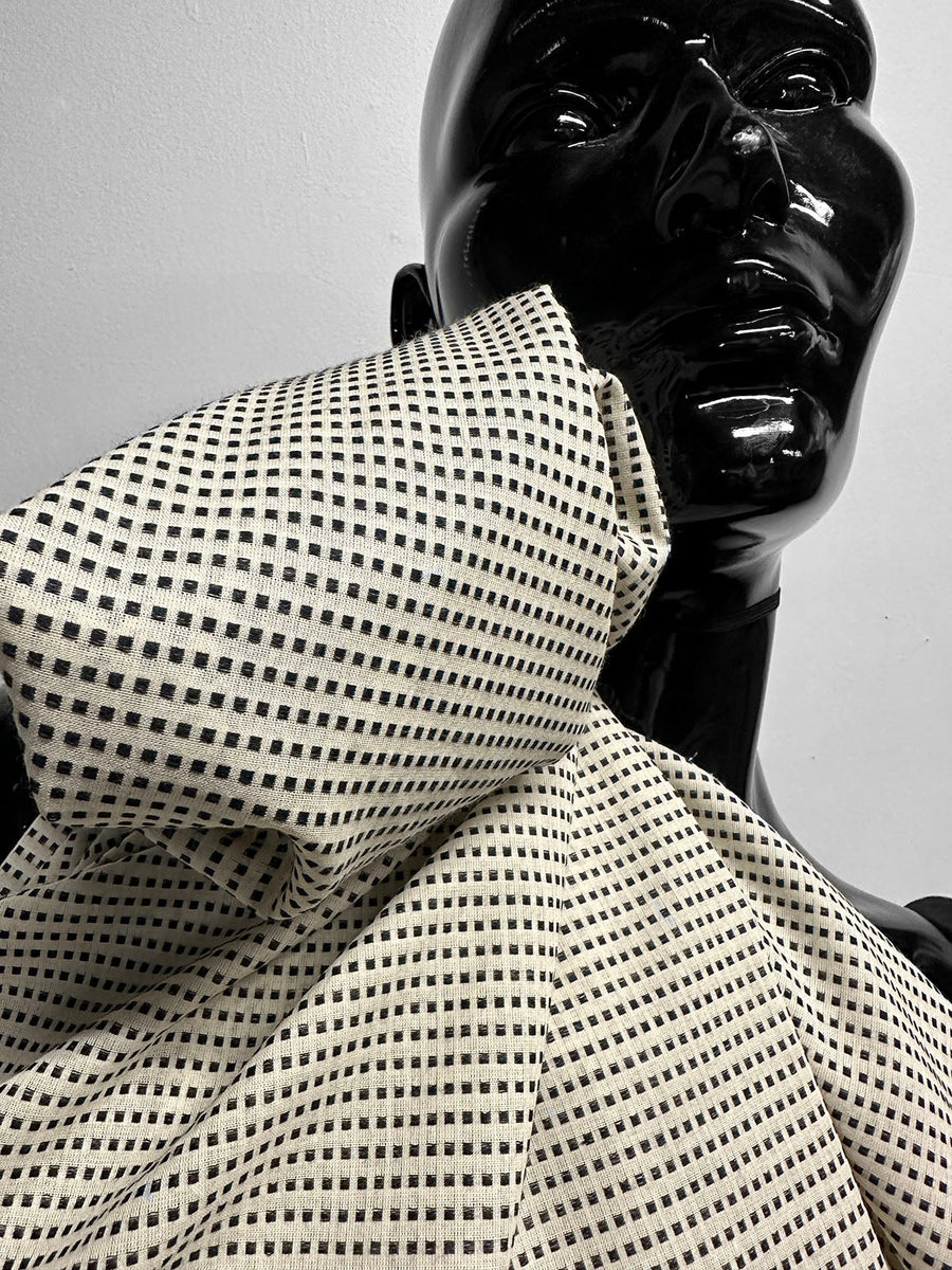 Graphic Seed Stitch Cotton Shirting - L'Etoffe Fabrics LLC