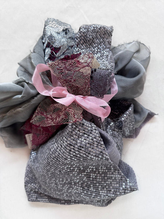 Gunmetal Wine Fabric Scrap Bundle - L'Etoffe Fabrics LLC