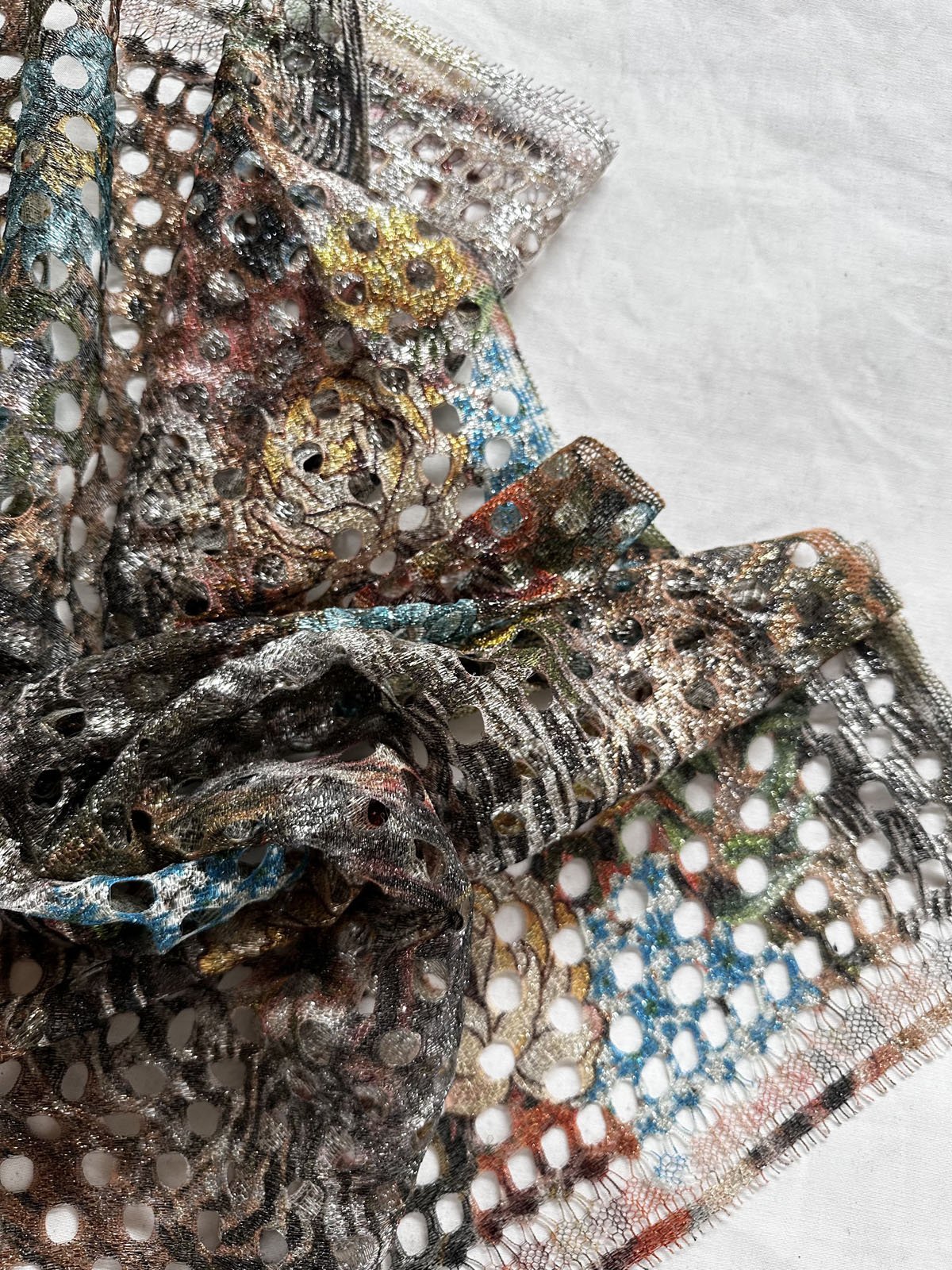 Haute Couture Metallic Floral Net Per 1/2 Yard - L'Etoffe Fabrics LLC