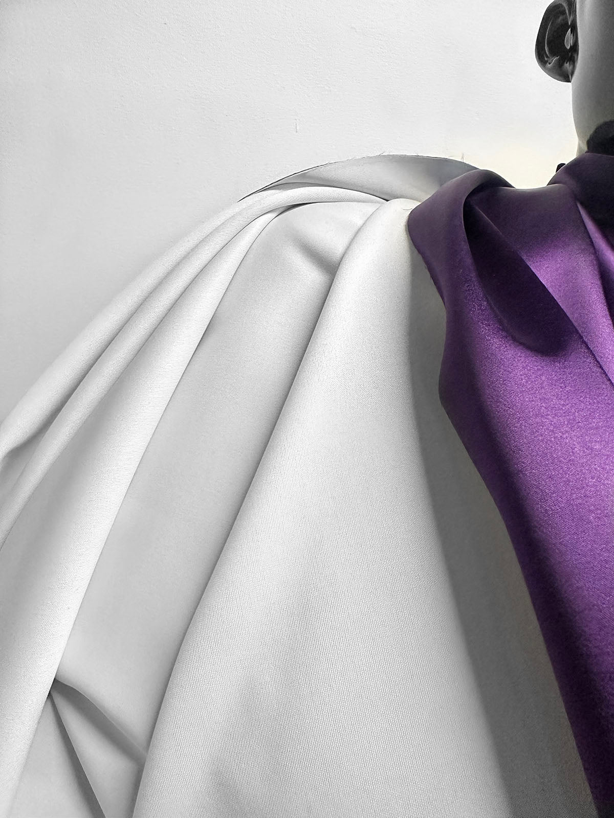 Heavy Plum Satin Coating - L'Etoffe Fabrics LLC