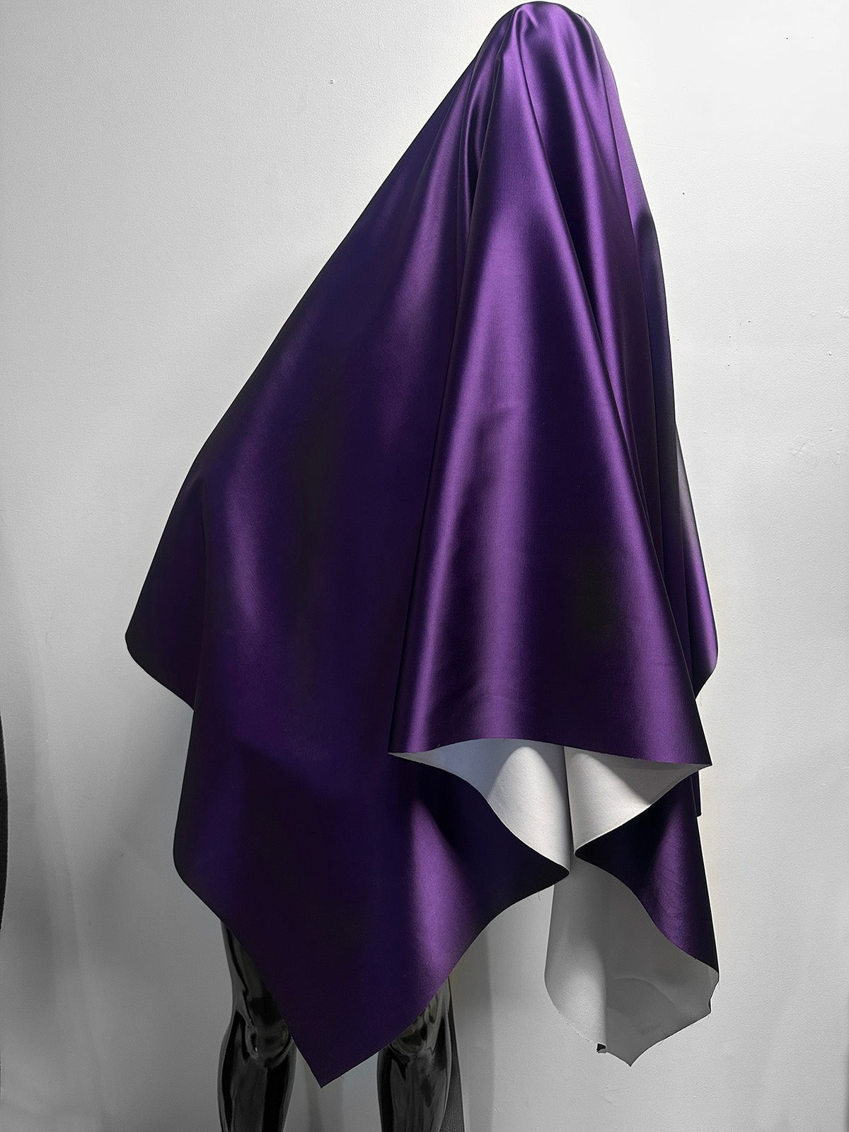Heavy Plum Satin Coating - L'Etoffe Fabrics LLC