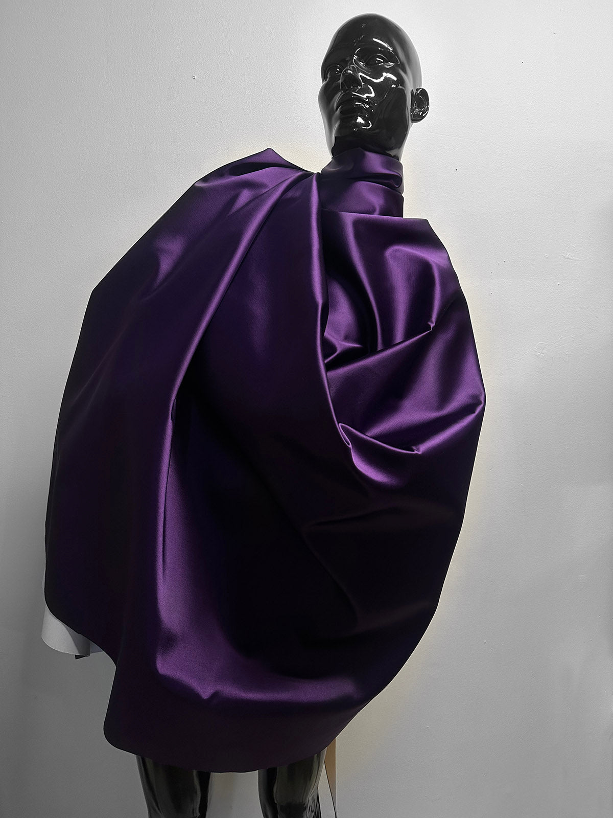 Heavy Plum Satin Coating - L'Etoffe Fabrics LLC