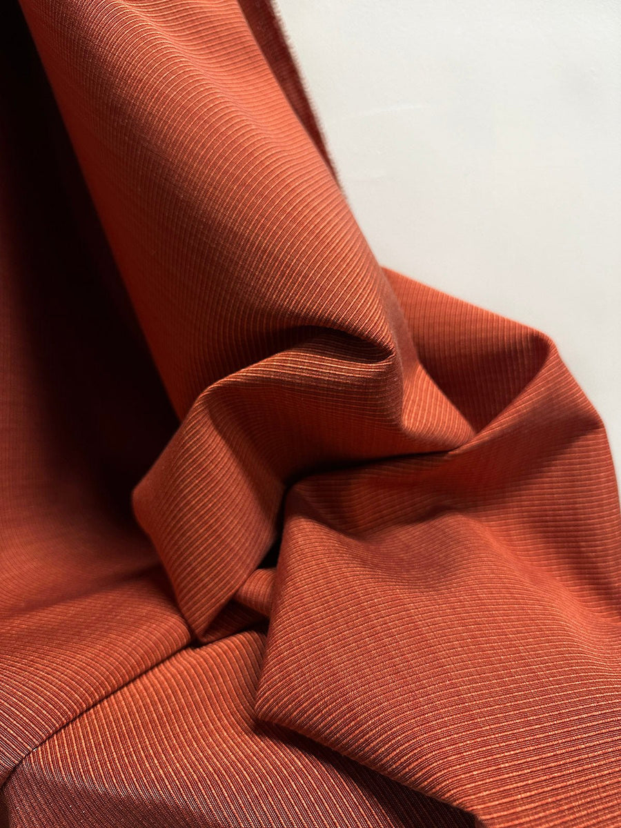Home Spanish Persimmon Ribbed Fabric - L'Etoffe Fabrics LLC