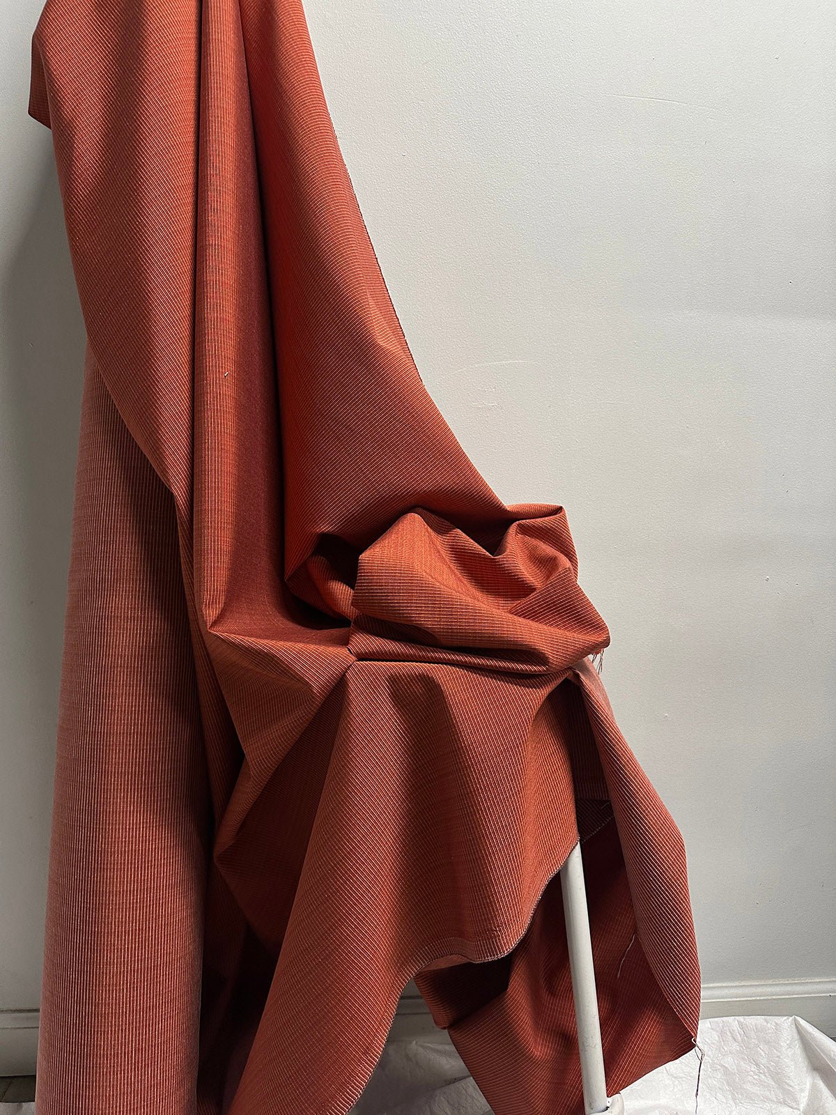 Home Spanish Persimmon Ribbed Fabric - L'Etoffe Fabrics LLC