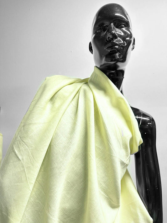 Icy Lime Linen Shirting - L'Etoffe Fabrics LLC