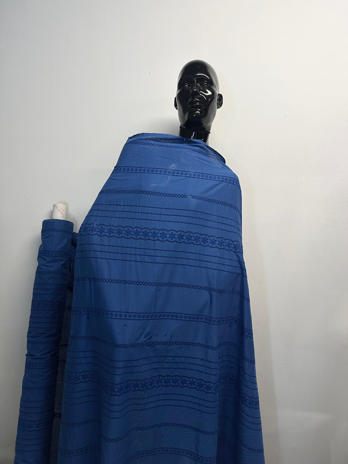 Impeccable Royal Blue Eyelet Voile - L'Etoffe Fabrics LLC