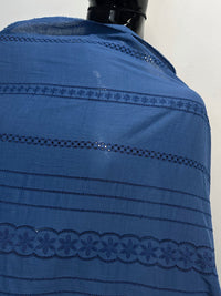 Impeccable Royal Blue Eyelet Voile - L'Etoffe Fabrics LLC