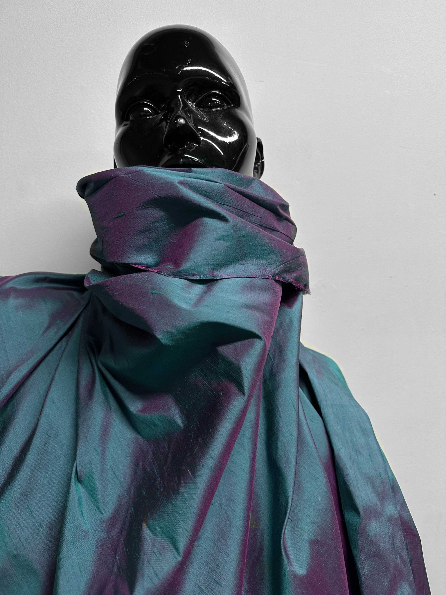 Iridescent Silk Dupioni Teal Fuchsia - L'Etoffe Fabrics LLC