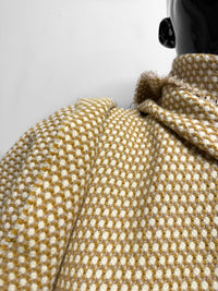 Italian Alpaca Blend Mustard Geometric Weave - L'Etoffe Fabrics LLC