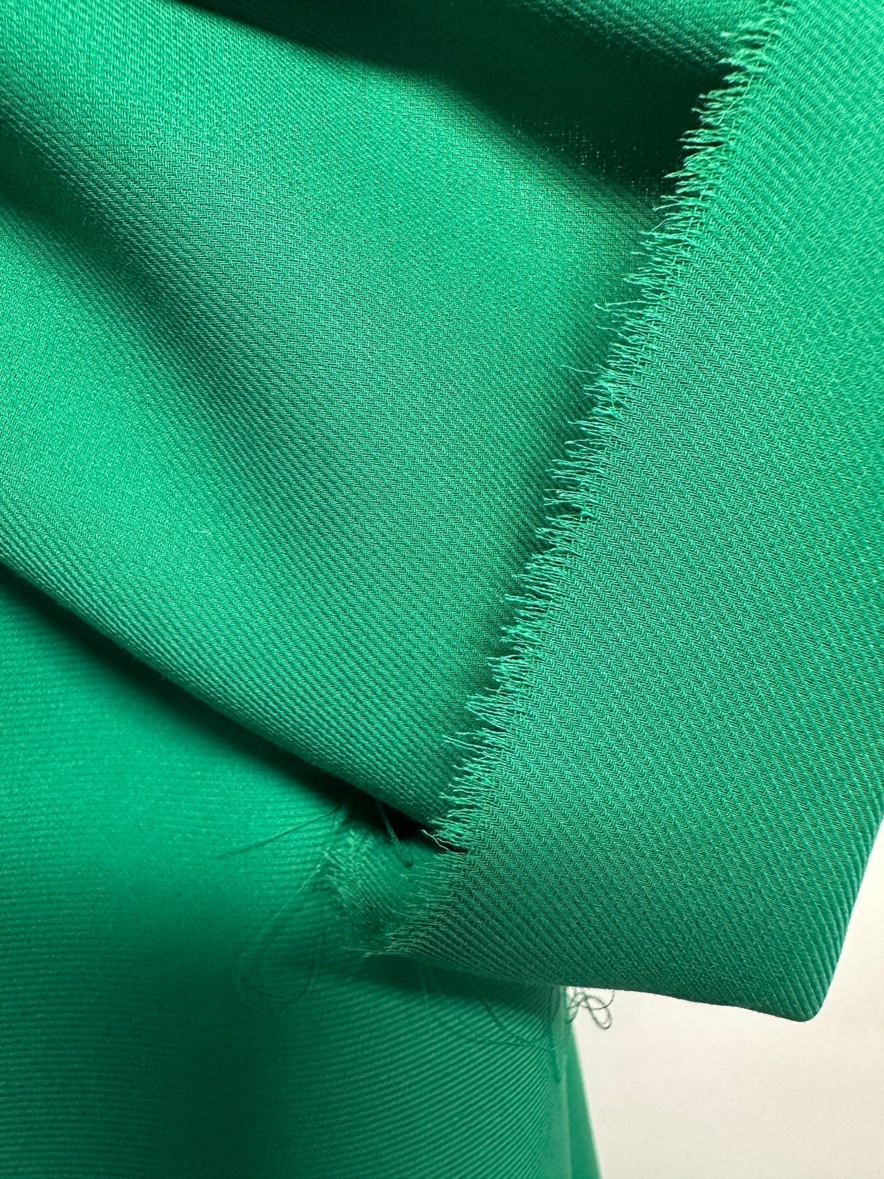 Italian Basil Green Cotton Soft Draping Suiting - L'Etoffe Fabrics LLC