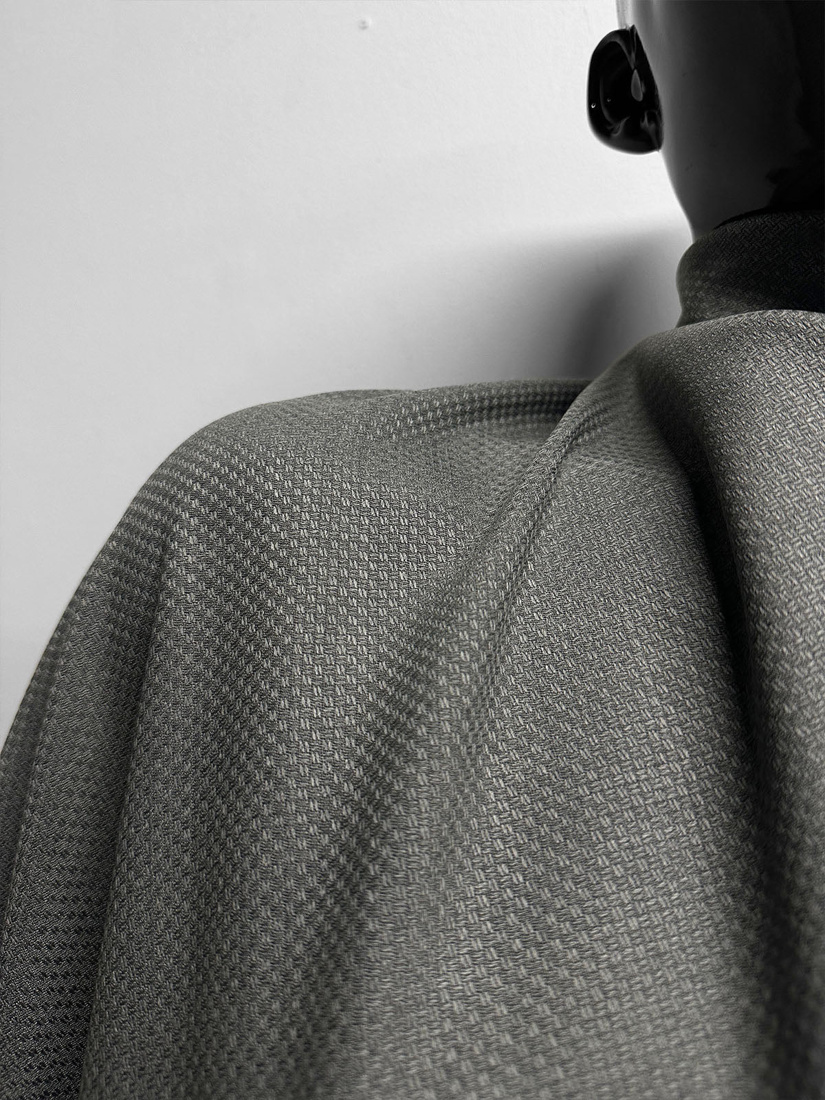 Italian Basket Weave Texture Wool in Gray - L'Etoffe Fabrics LLC