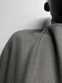 Italian Basket Weave Texture Wool in Gray - L'Etoffe Fabrics LLC