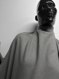 Italian Basket Weave Texture Wool in Gray - L'Etoffe Fabrics LLC