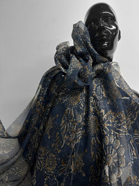 Italian BC Batik Inspired Silk Print - blue - L'Etoffe Fabrics LLC