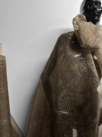 Italian BC Batik Inspired Silk Print - cocoa - L'Etoffe Fabrics LLC