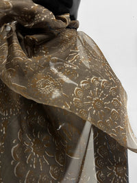 Italian BC Batik Inspired Silk Print - cocoa - L'Etoffe Fabrics LLC