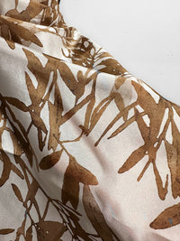 Italian BC Cocoa Leaf Silk Print - L'Etoffe Fabrics LLC
