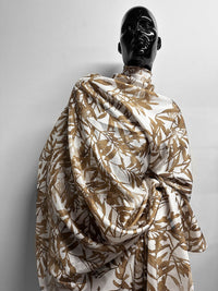 Italian BC Cocoa Leaf Silk Print - L'Etoffe Fabrics LLC