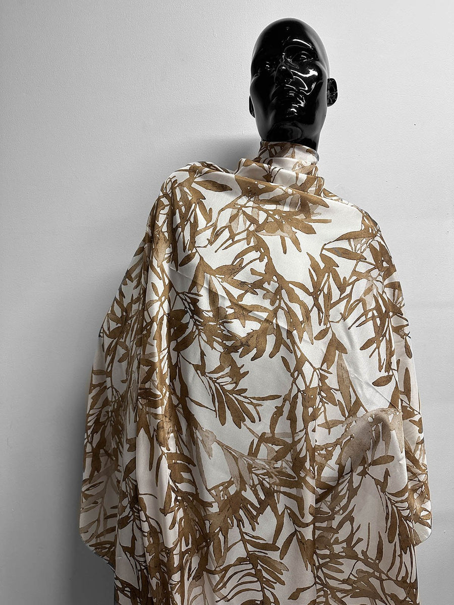 Italian BC Cocoa Leaf Silk Print - L'Etoffe Fabrics LLC