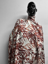 Italian BC Crimson Leaf Silk Print - L'Etoffe Fabrics LLC