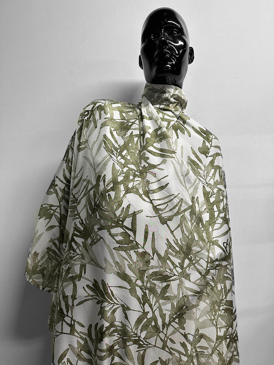 Italian BC Olive Leaf Silk Print - L'Etoffe Fabrics LLC
