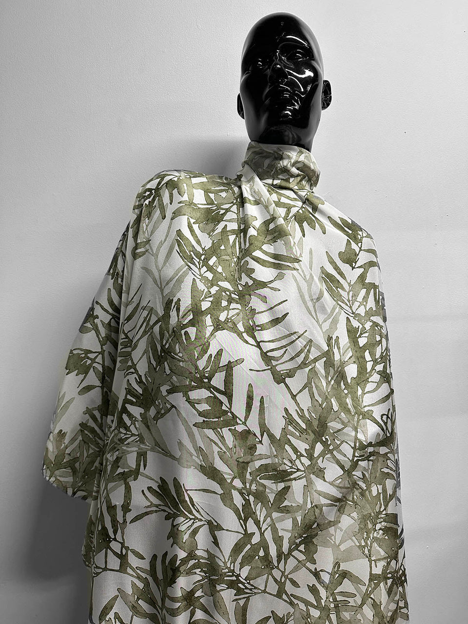 Italian BC Olive Leaf Silk Print - L'Etoffe Fabrics LLC