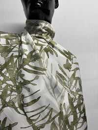 Italian BC Olive Leaf Silk Print - L'Etoffe Fabrics LLC