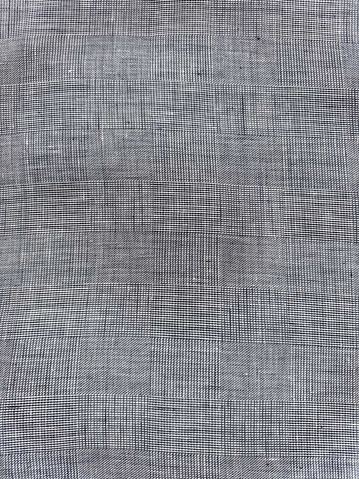 Italian Black and White Pinpoint Check Linen - L'Etoffe Fabrics LLC