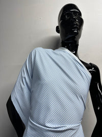 Italian Blue Gingham Print Swim Wear Fabric - L'Etoffe Fabrics LLC